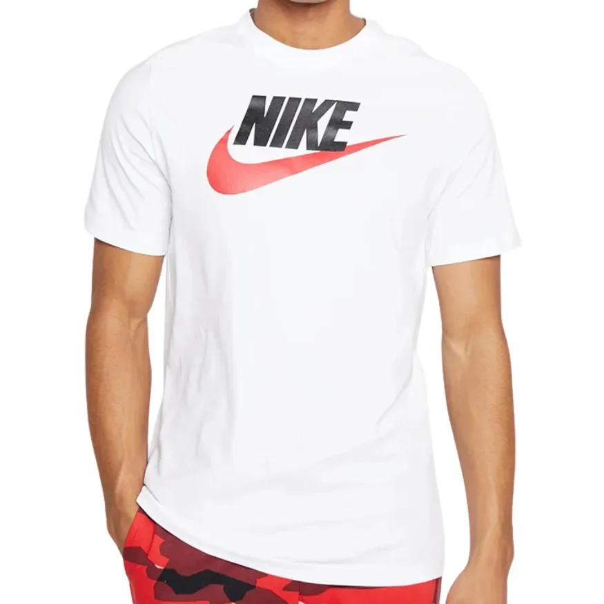 Nike Sportswear White Black University Red T-Shirt [Size: M]