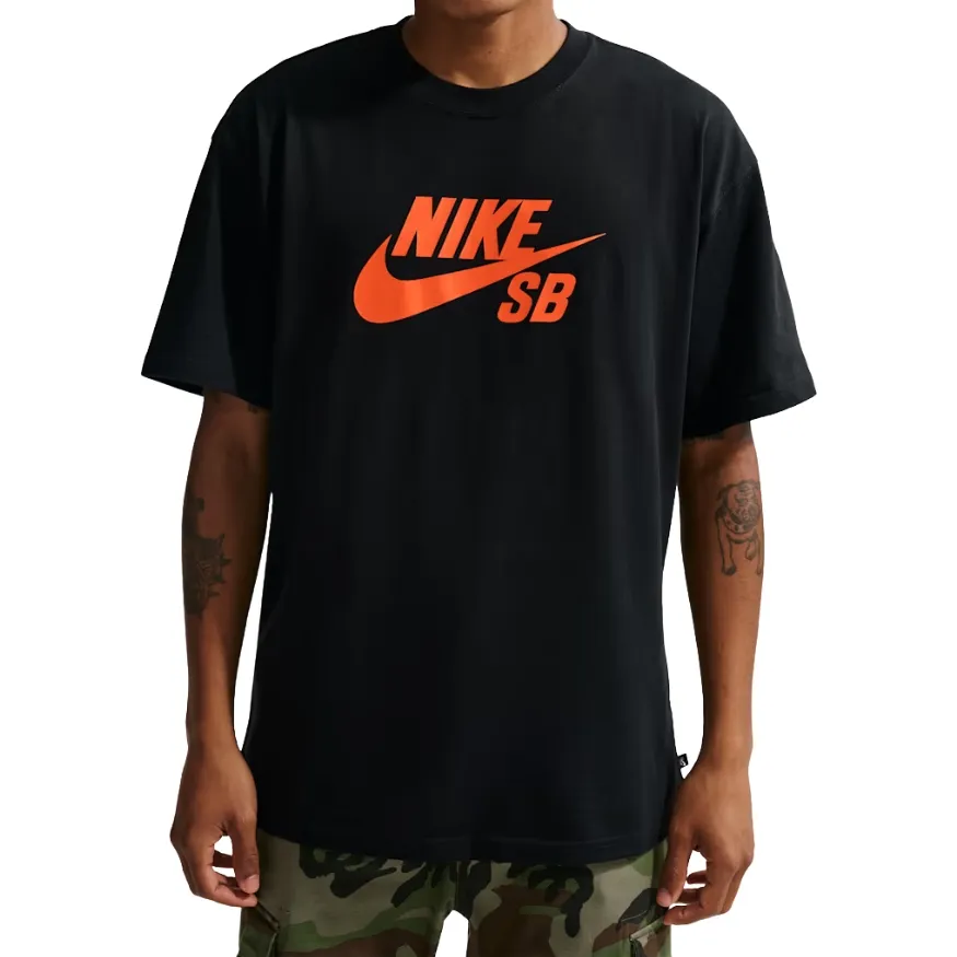 Nike SB Logo Black Safety Orange T-Shirt [Size: S]