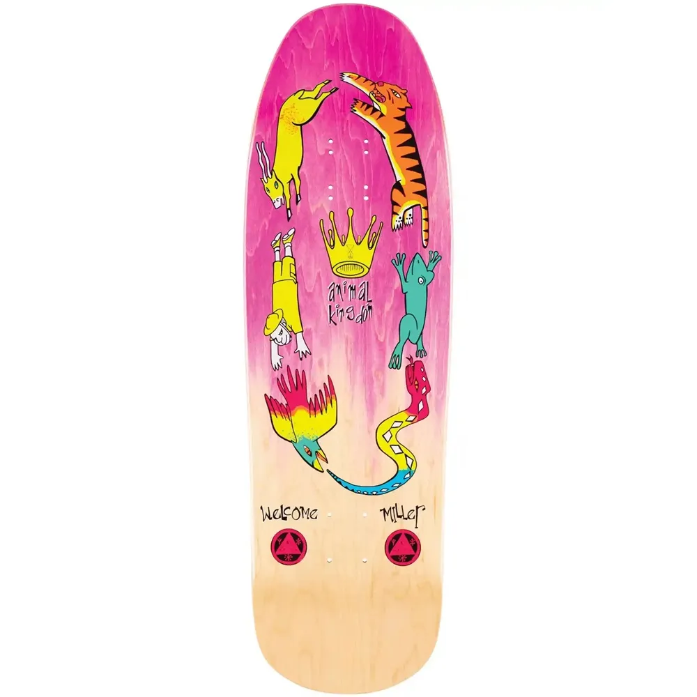 Welcome Chris Miller Animal Kingdom On Gaia Pink Natural 9.6 Skateboard Deck