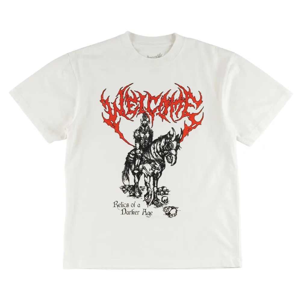 Welcome Skateboards Relic Boxy Garment Dyed White T-Shirt [Size: M]