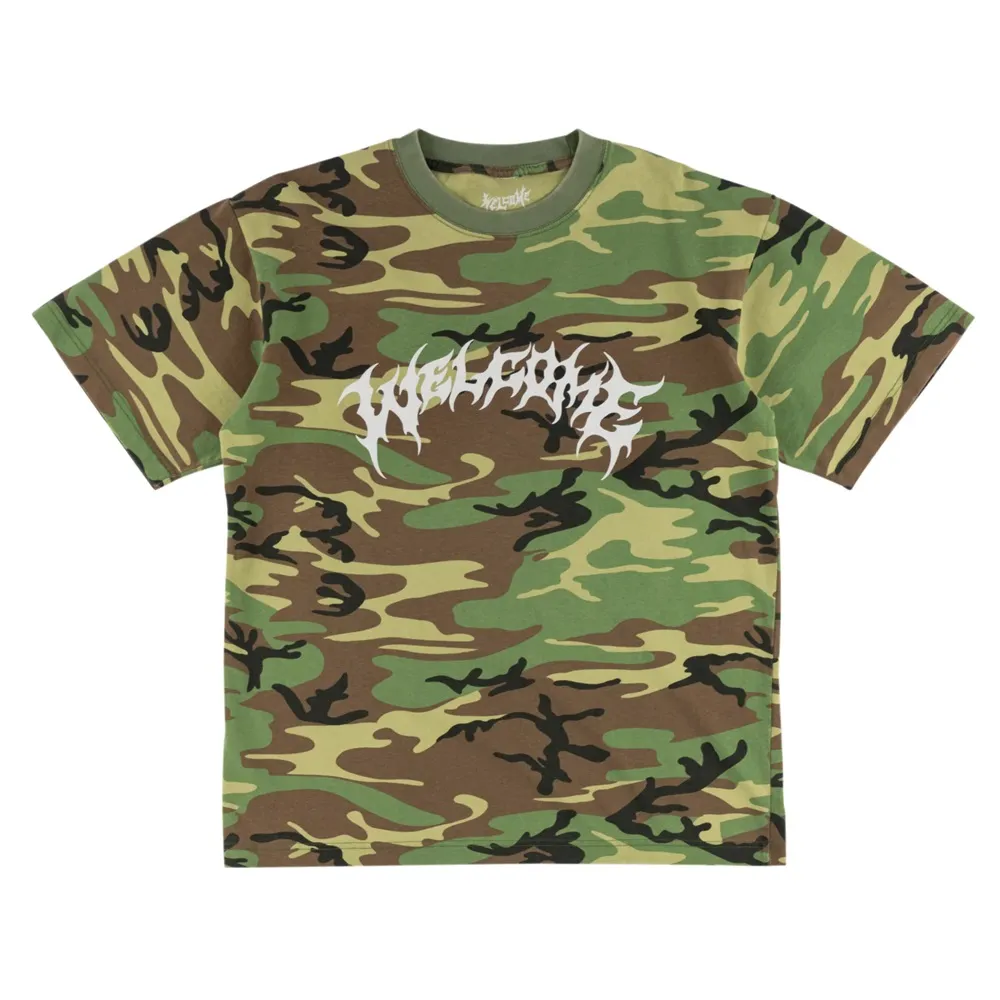 Welcome Skateboards Barb Boxy Garment Dyed Camo T-Shirt [Size: M]