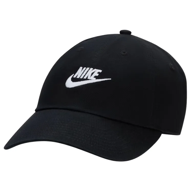 Nike Club Unstructured Futura Wash Black White Hat [Size: M/L]