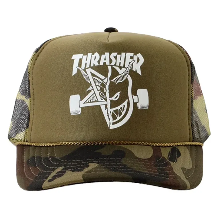 Thrasher X Spitfire Thrash & Burn Camo Trucker Hat