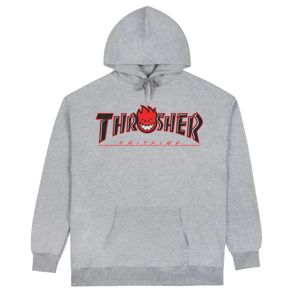 Thrasher X Spitfire Big Head Ash Hoodie [Size: M]