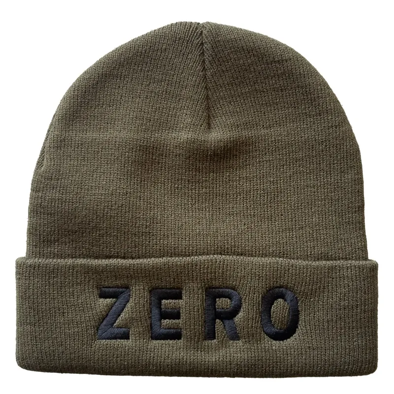 Zero Army Embroidered Olive Beanie
