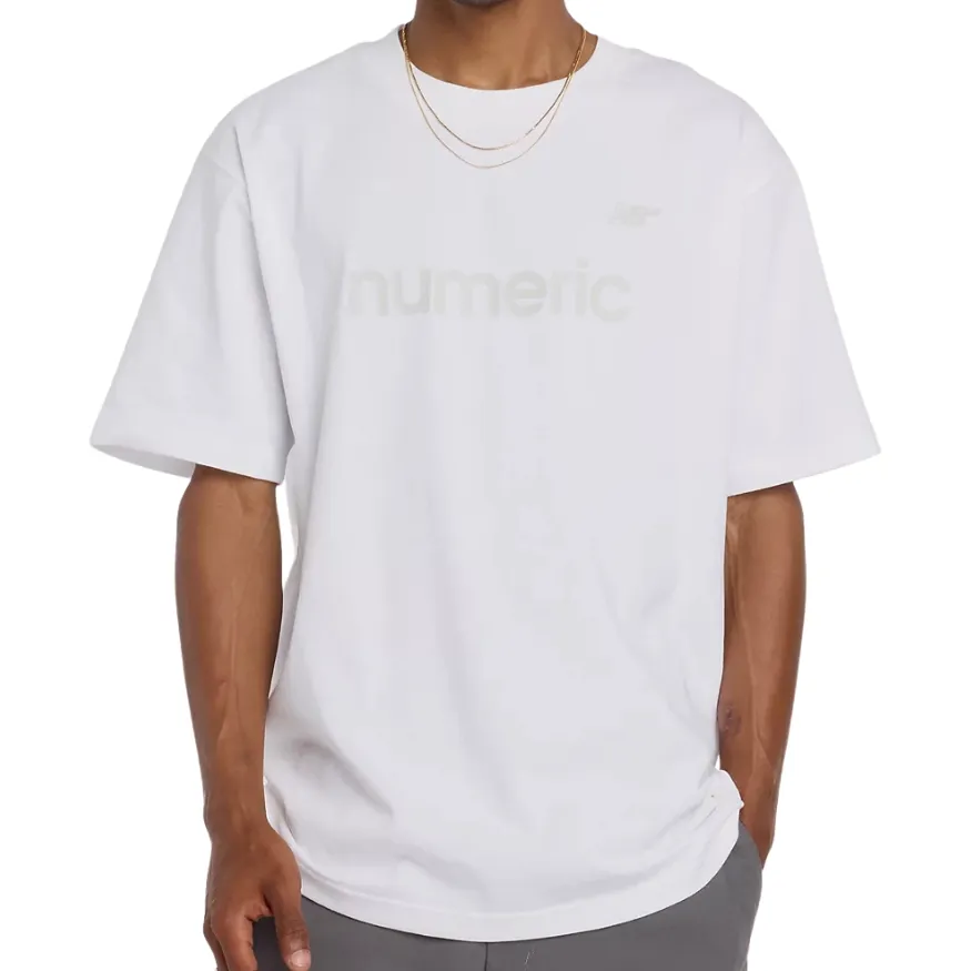 New Balance Numeric Cotton White T-Shirt [Size: M]
