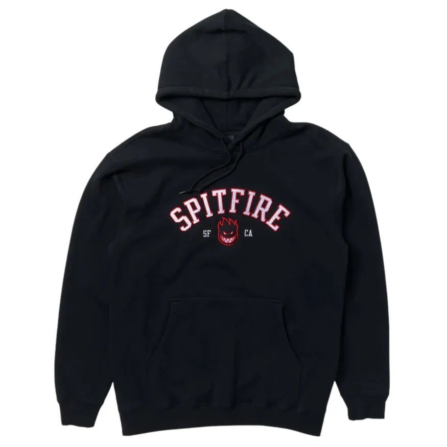 Spitfire Team Bighead Embroidered Black Red White Hoodie [Size: M]