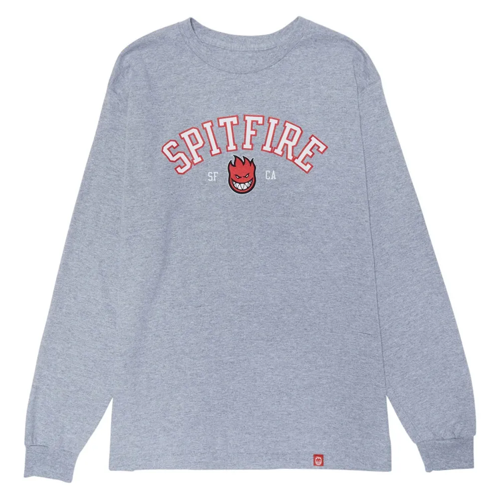 Spitfire Team Bighead Sport Grey Red Black White Long Sleeve Shirt [Size: M]