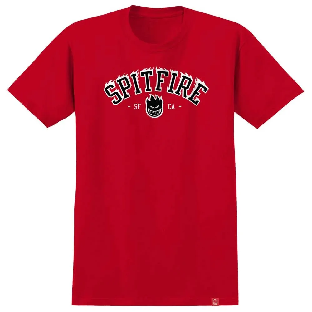Spitfire Team Bighead Flames Red Black White T-Shirt [Size: S]
