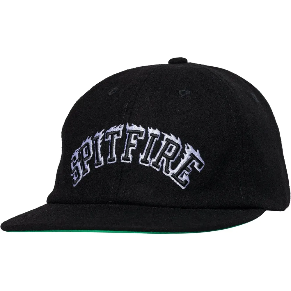 Spitfire Team Bighead Flame Script Black White Hat