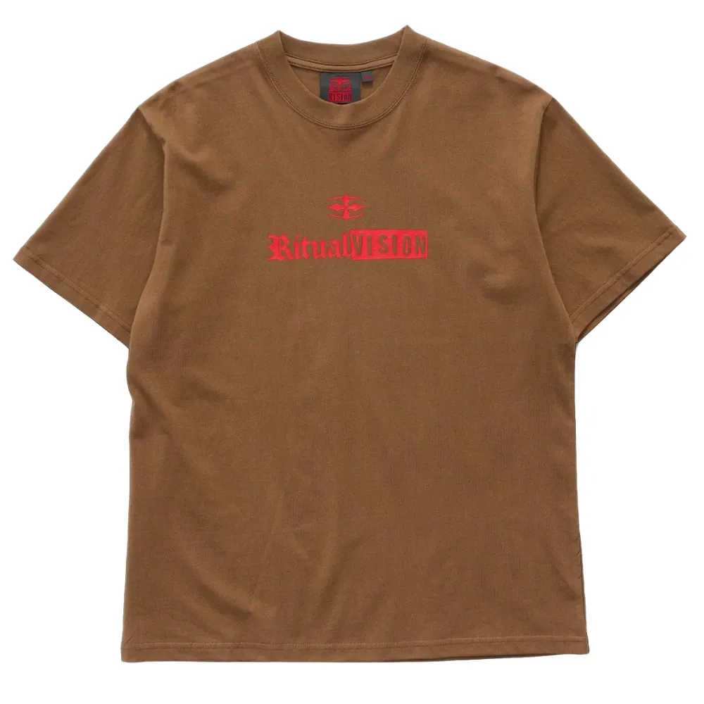 Ritual Vision Stacked Chocolate T-Shirt [Size: M]