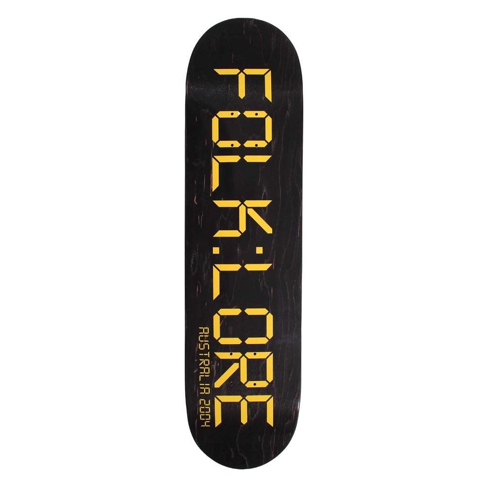 Folklore Warm Press Clock Yellow 8.25 Skateboard Deck