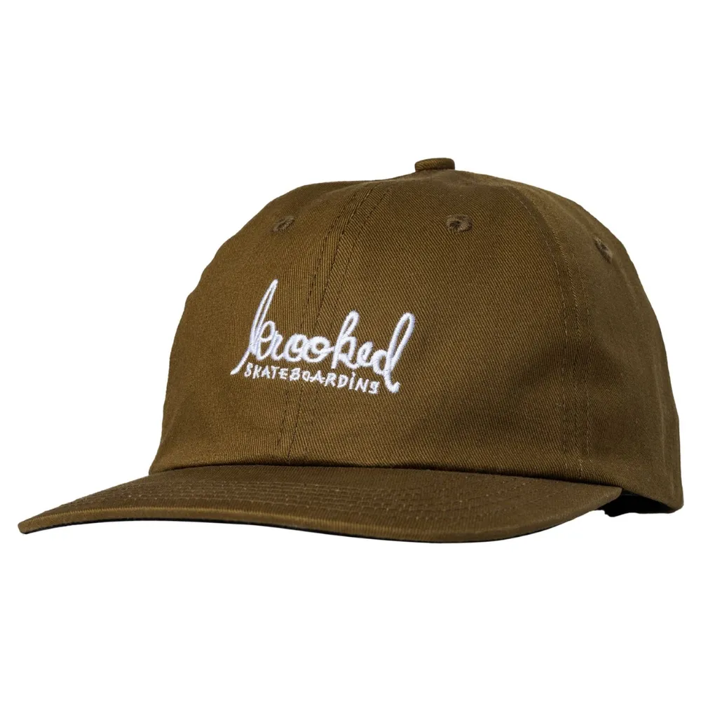 Krooked Skript Brown White Snapback Hat
