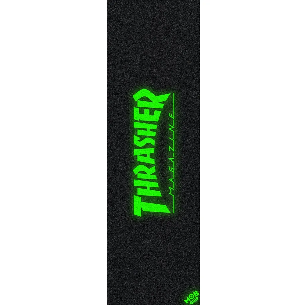 Mob X Thrasher Glow Logo Perforated 10 x 33 Skateboard Grip Tape Sheet
