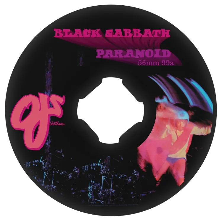 Oj X Black Sabbath Paranoid Chubbies Black 99A 56mm Skateboard Wheels