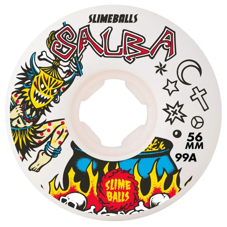 Slime Balls Salba Witchdoctor Reissue Chubbies White 99A 56mm Skateboard Wheels