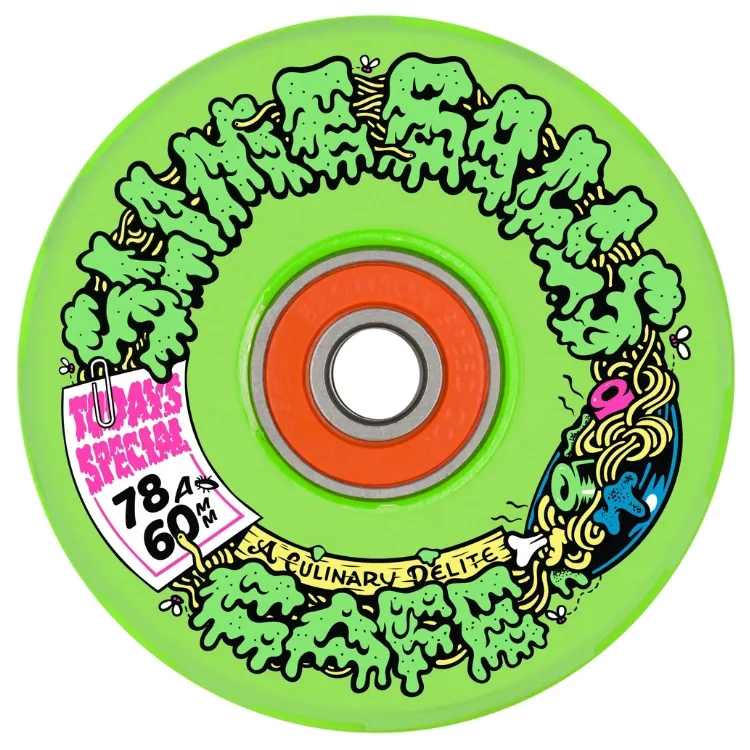 Slime Balls SB Cafe Light Ups OG Slime Green 78A 60mm Skateboard Wheels
