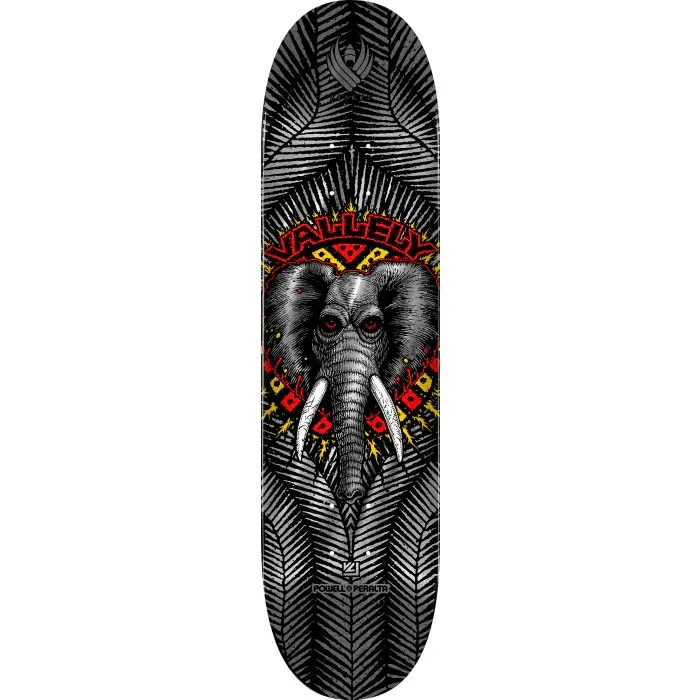 Powell Peralta Flight Vallely Elephant Silver Foil Shape 243W 8.38 Skateboard Deck