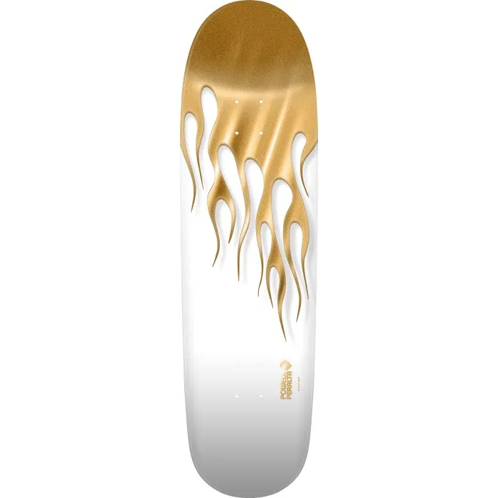 Powell Peralta Hot Rod Flames White Gold Foil 9.33 Skateboard Deck