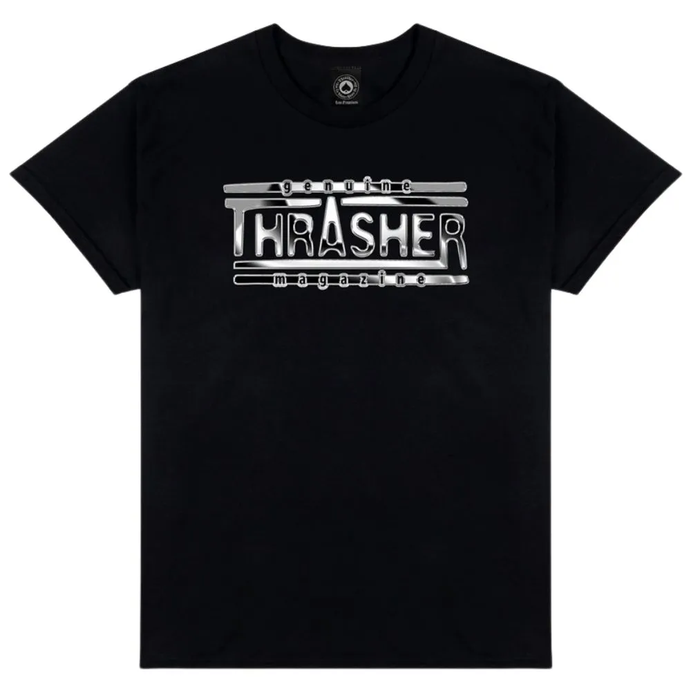 Thrasher Chrome Genuine Black T-Shirt [Size: M]