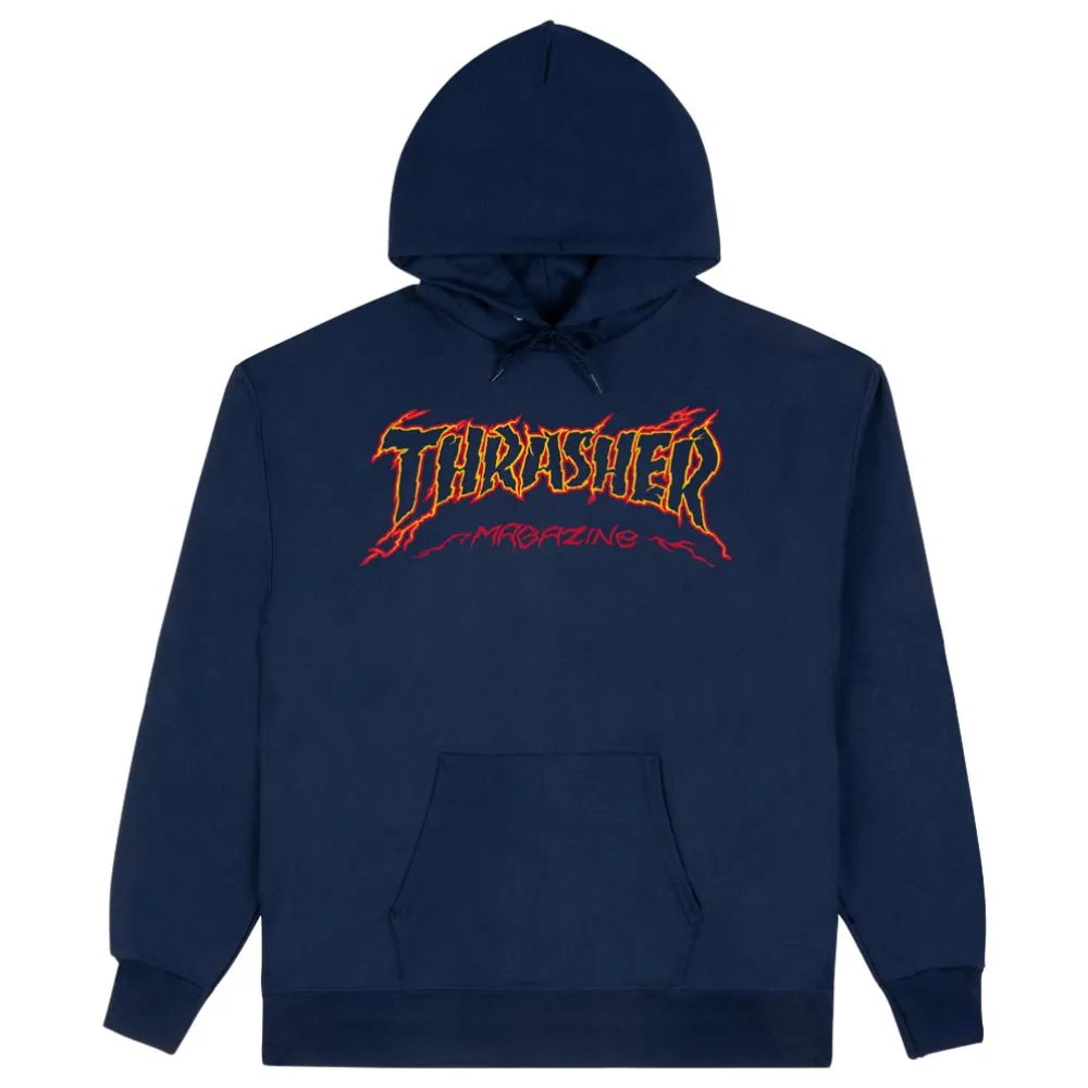 Thrasher Cracked Navy Hoodie [Size: M]