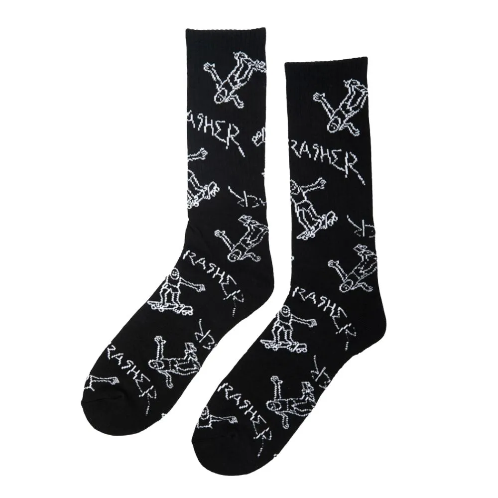 Thrasher Gonz Logo Black Crew Socks
