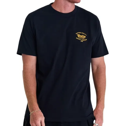 Brixton Gusto Black Mustard T-Shirt [Size: M]