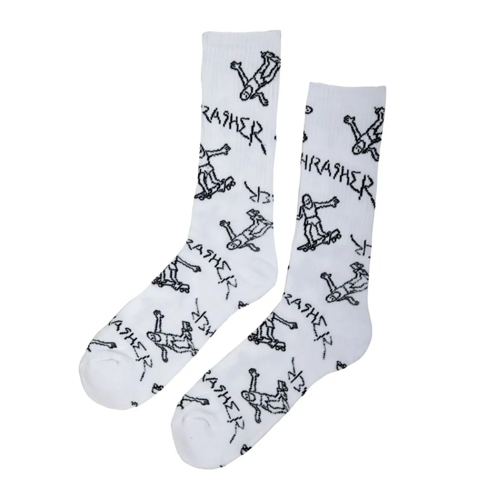 Thrasher Gonz Logo White Socks