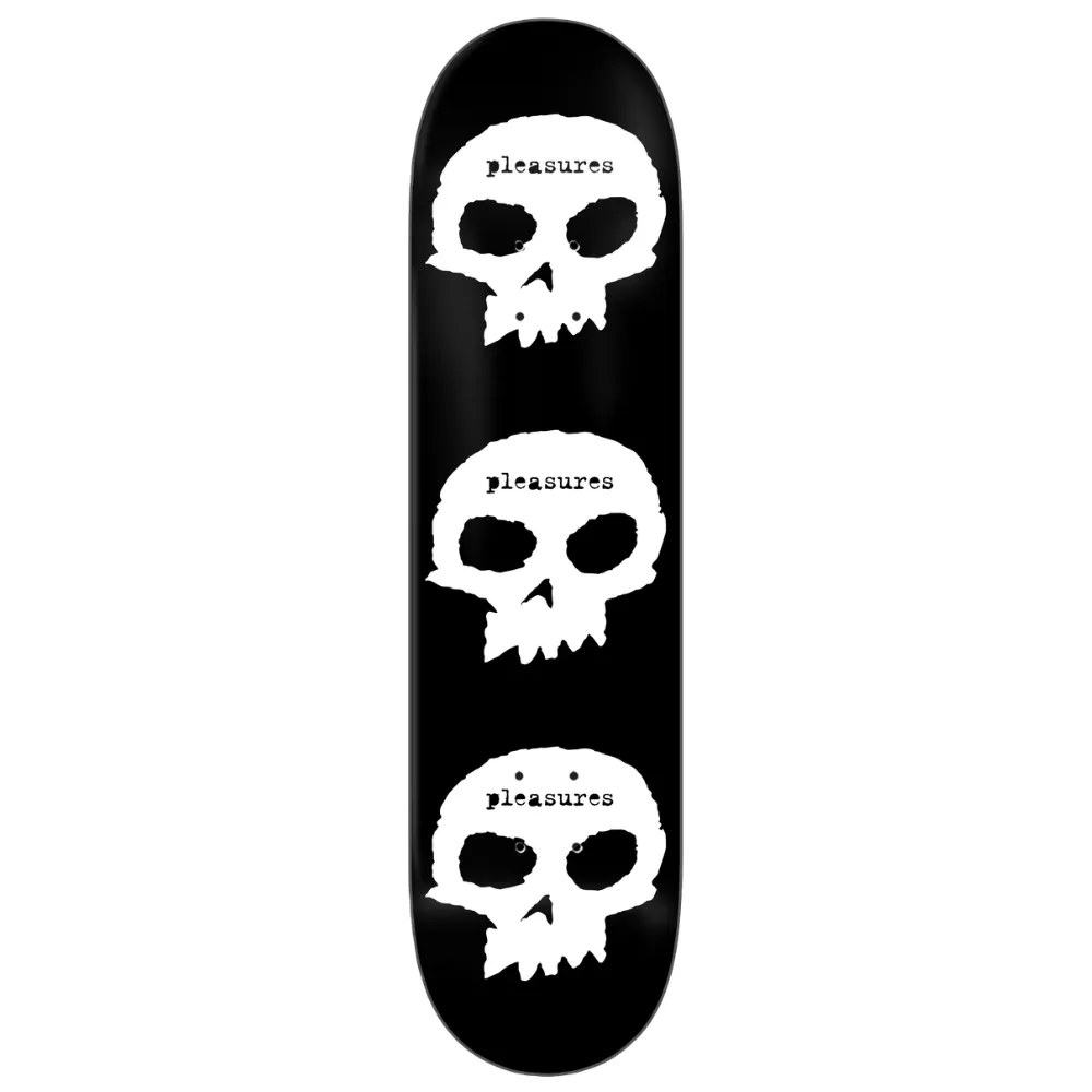Zero X Pleasures 3 Skull Black 8.25 Skateboard Deck
