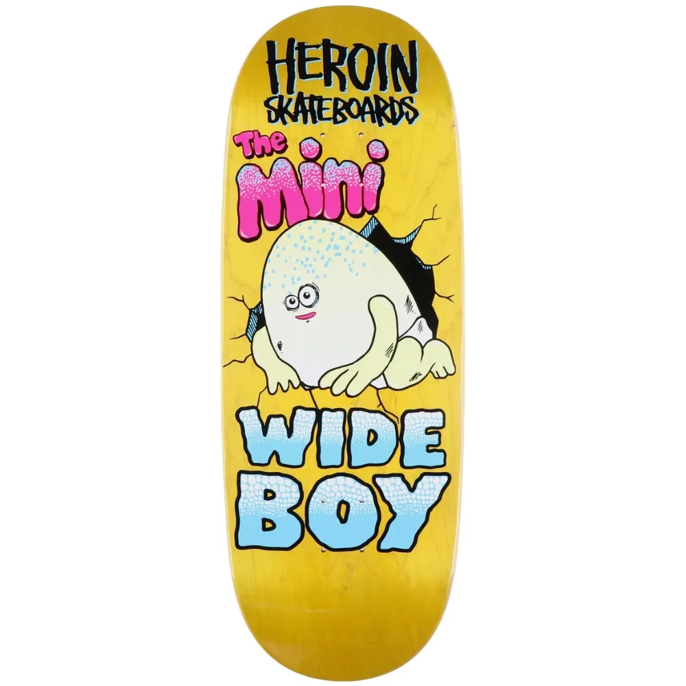 Heroin Mini Wide Boy Yellow 10.5 Skateboard Deck