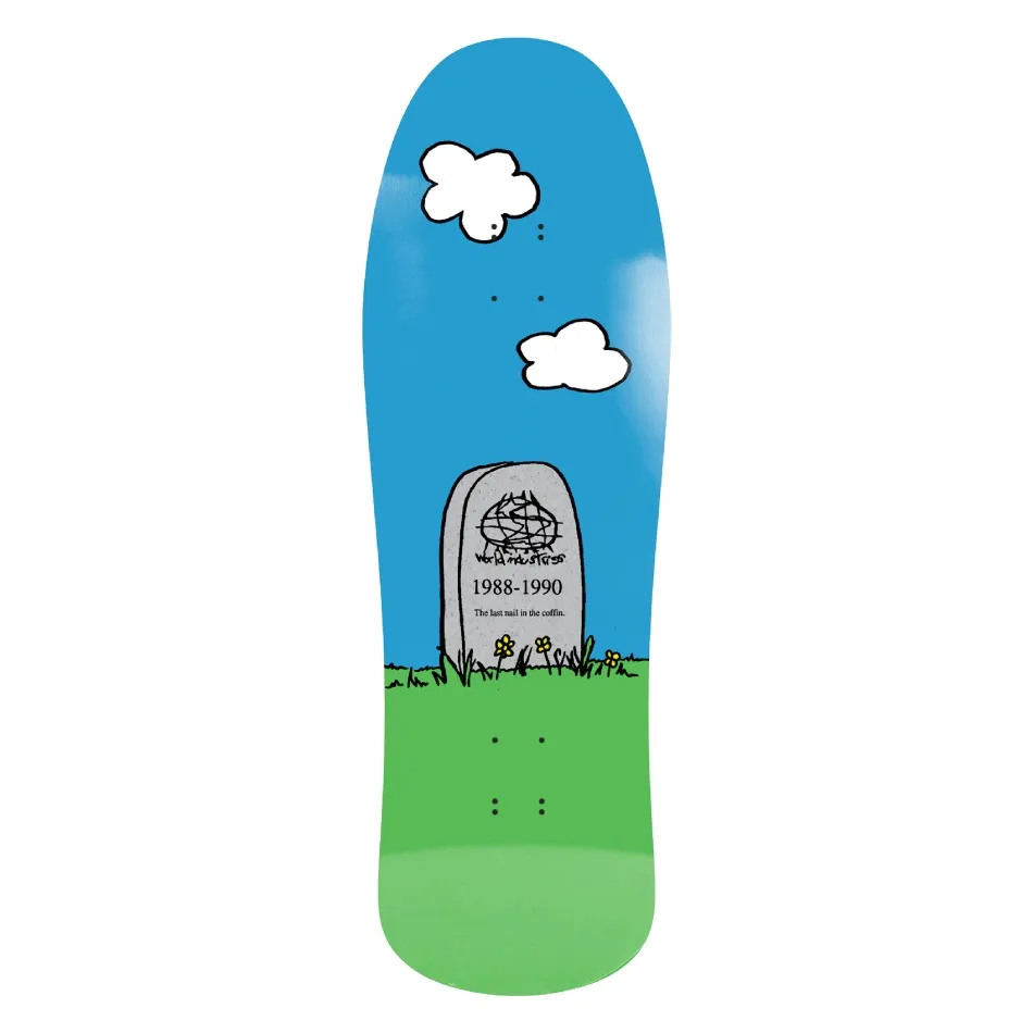 World Industries Skateboarding Is Dead EX7 Blue Green 10 Skateboard Deck