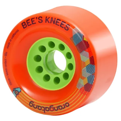 Orangatang Bee's Knees Orange 80A 90mm Longboard Skateboard Wheels