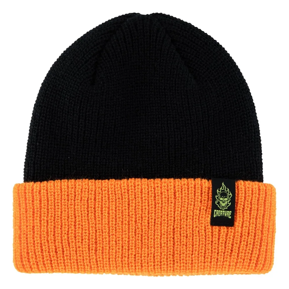 Creature Bonehead Label Black Orange Beanie