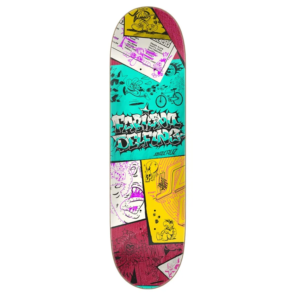 Santa Cruz Delfino Scribble FeelBase 8.25 Skateboard Deck