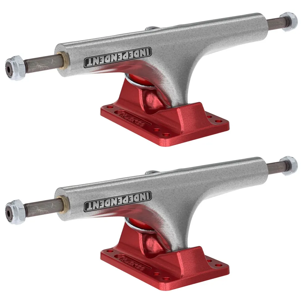 Independent Stage 4 Hollow Bar Logo Silver Ano Red Set Of 2 Skateboard Trucks [Size: 151]