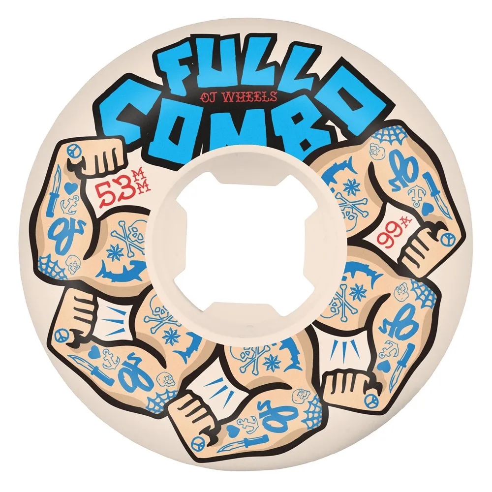 OJ Team Elite Full Combo White 99A 53mm Skateboard Wheels