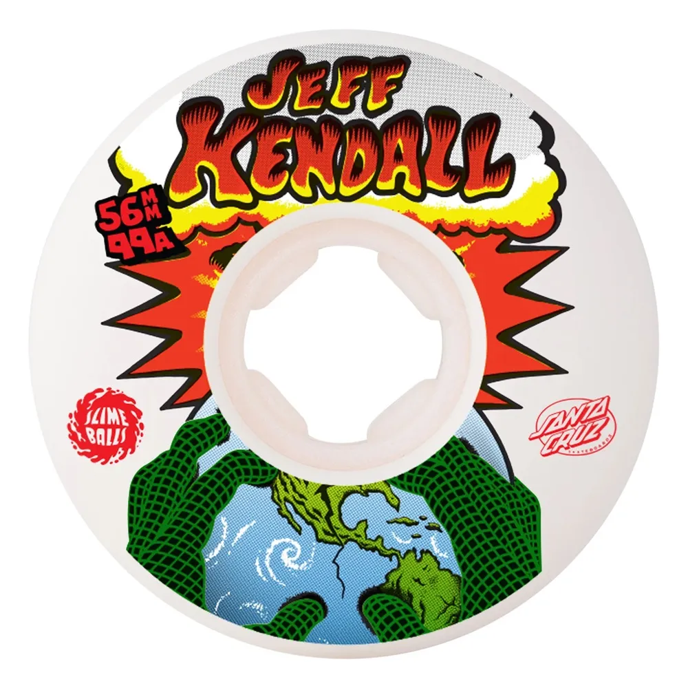 Slime Balls Kendall End Of The World Reissue Chubbies White 99A 56mm Skateboard Wheels