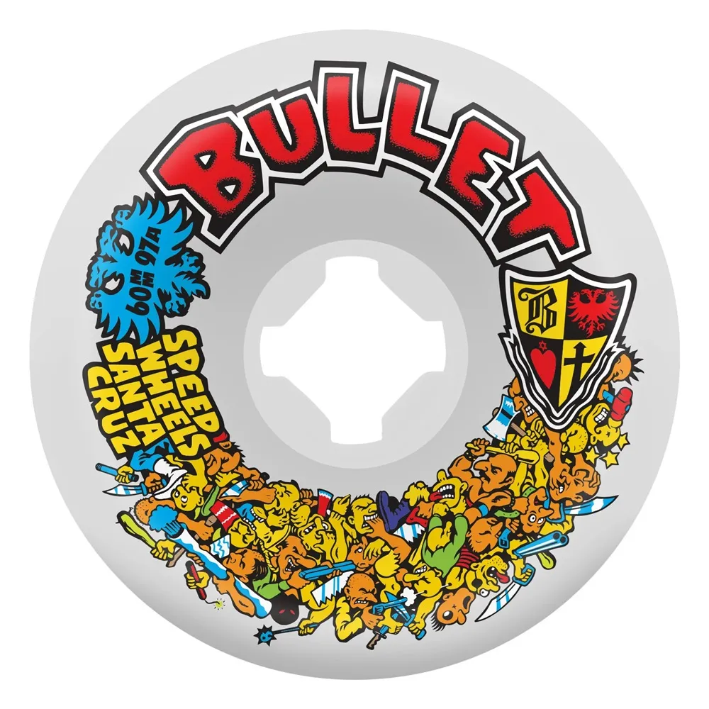 Slime Balls Bullet Riot Vomits White 97A 60mm Skateboard Wheels