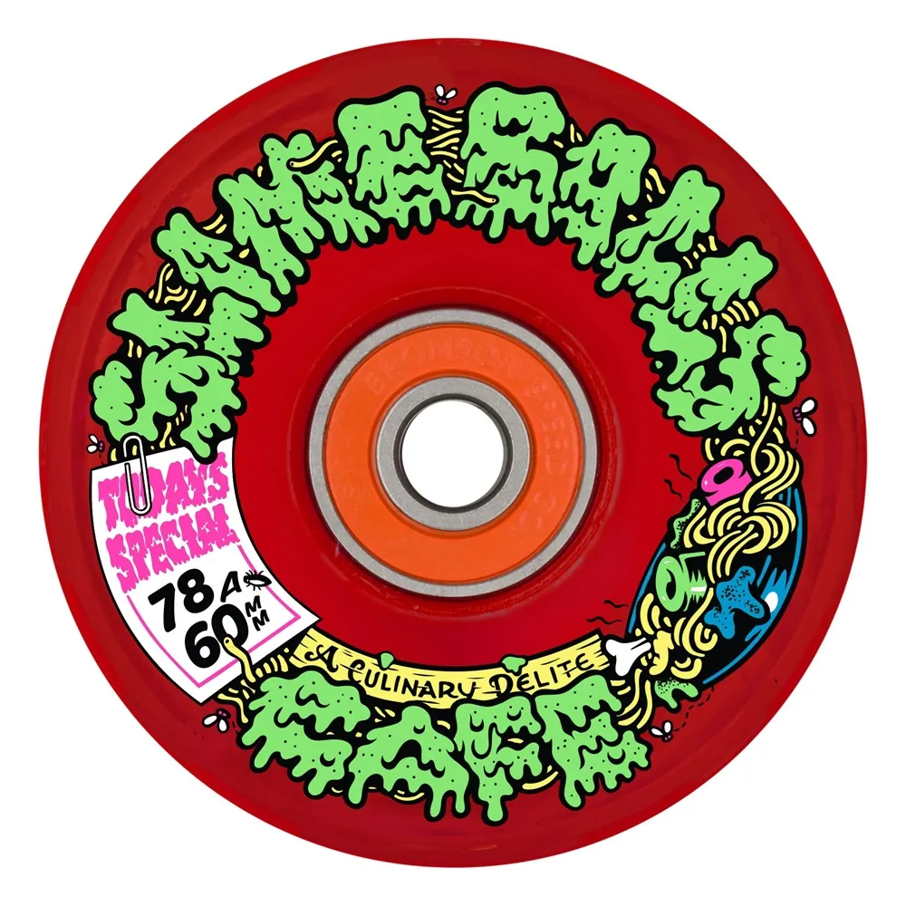Slime Balls SB Cafe Light Ups OG Slime Red 78A 60mm Skateboard Wheels