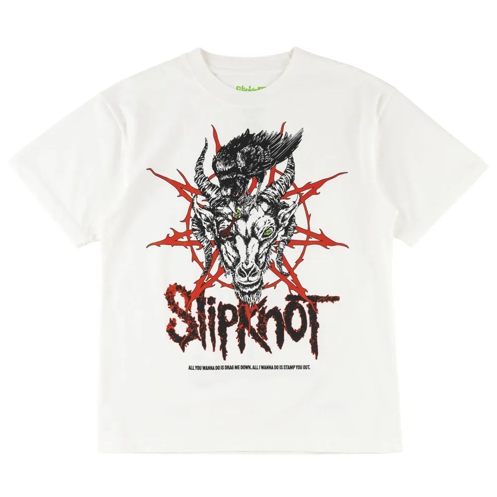 Welcome Skateboards X SlipKnot Spit It Out Garment Dyed Boxy White T-Shirt [Size: M]