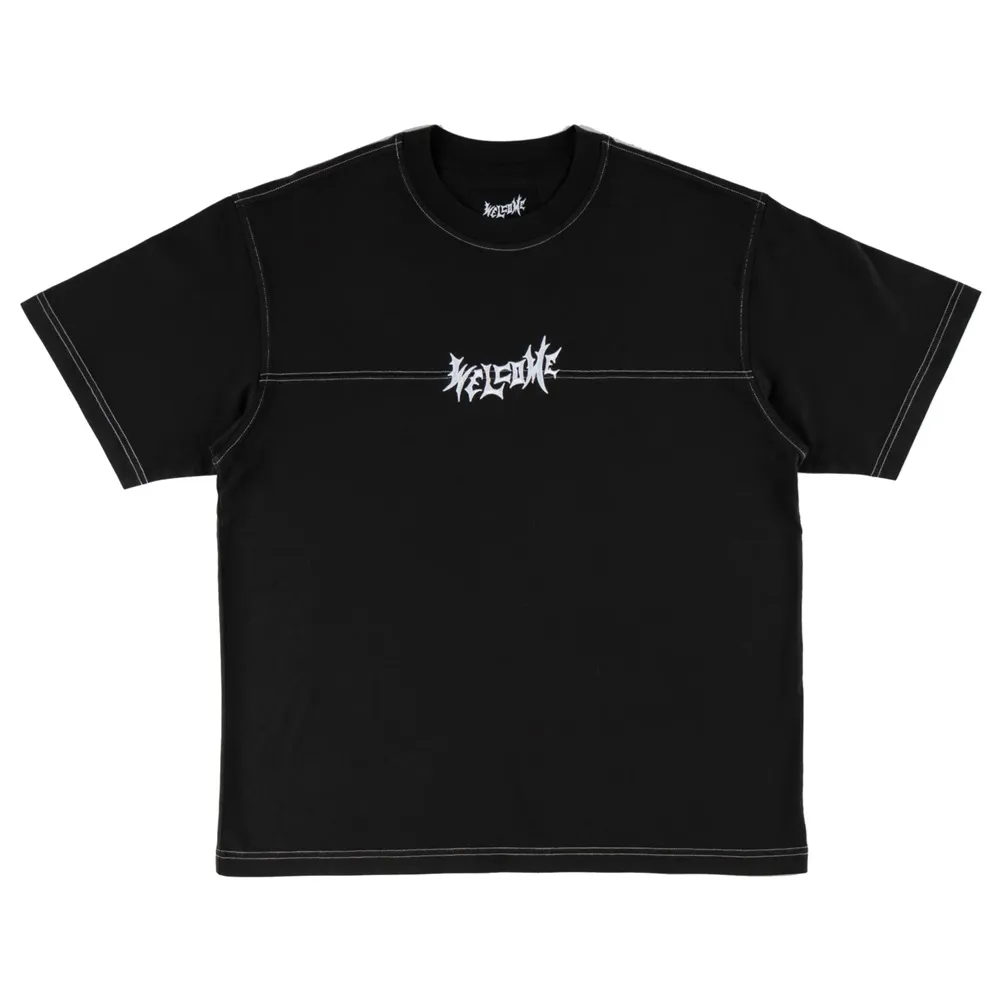 Welcome Skateboards Vamp Football Knit Black White T-Shirt [Size: M]