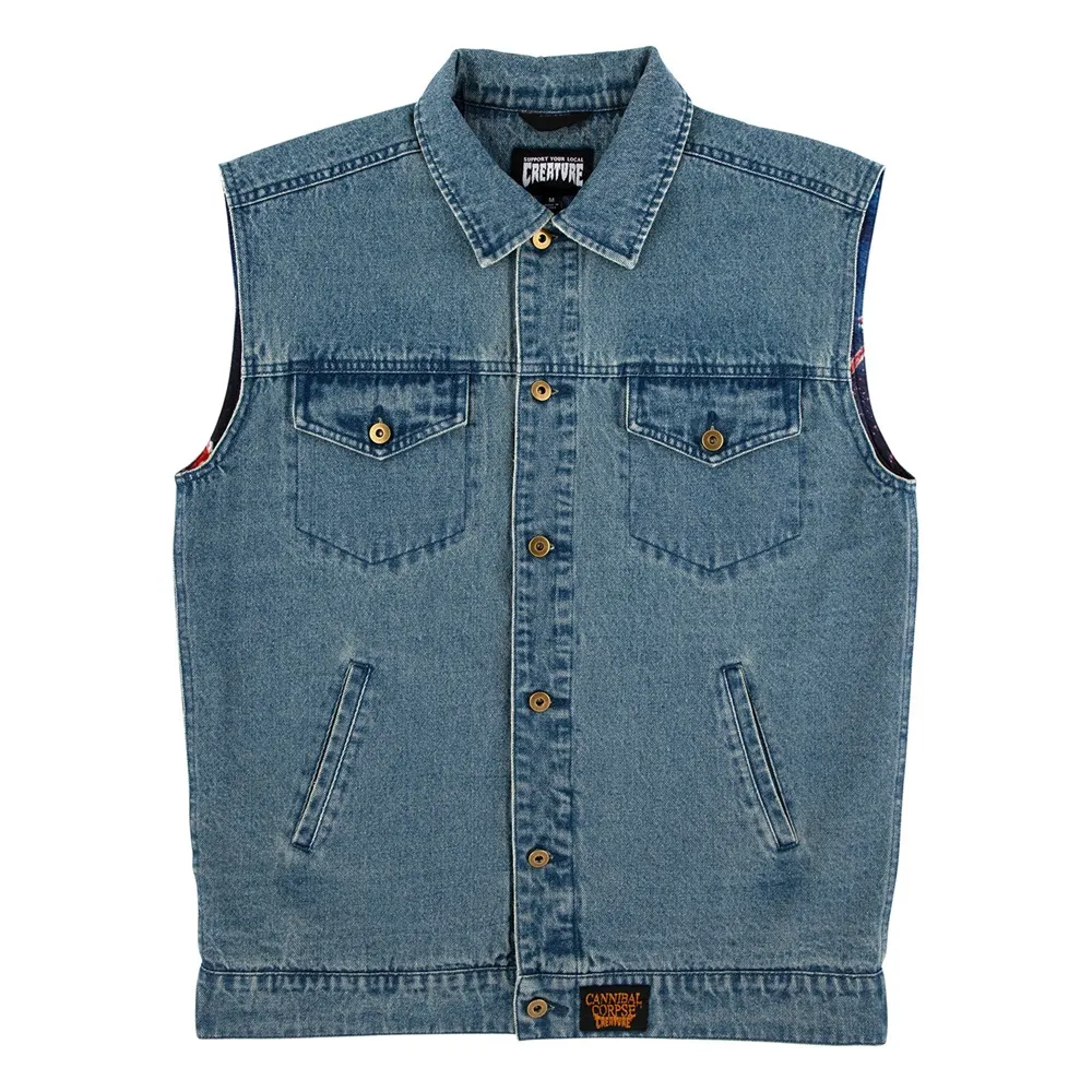 Creature X Cannibal Corpse Light Denim Vest [Size: L]