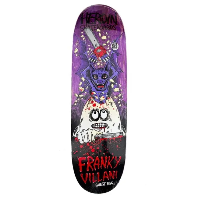 Heroin Franky Villani Guest Egg Purple 9.5 Skateboard Deck