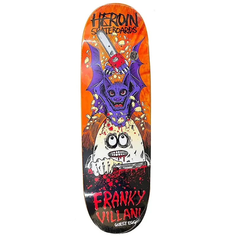 Heroin Frank Villani Guest Egg Orange 9.5 Skateboard Deck