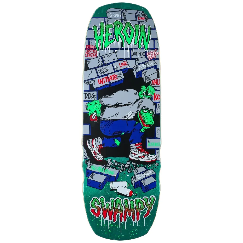 Heroin Swampy Stomp Teal 10.5 Skateboard Deck