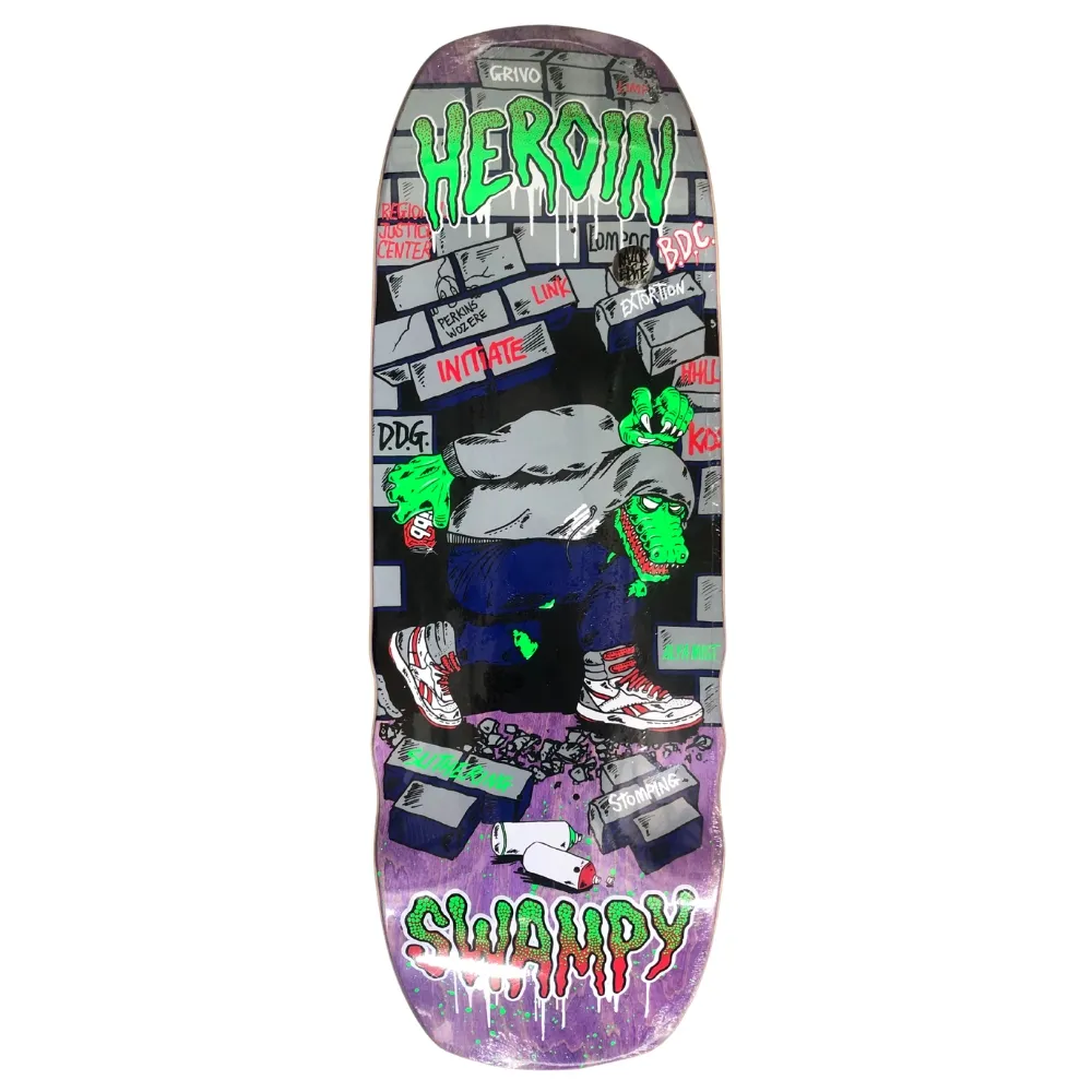 Heroin Swampy Stomp Purple 10.5 Skateboard Deck