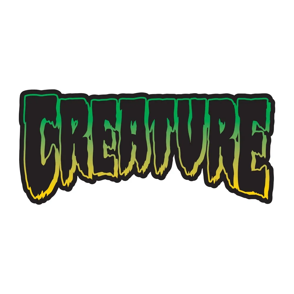 Creature Logo Outline Large Green Yellow Sticker