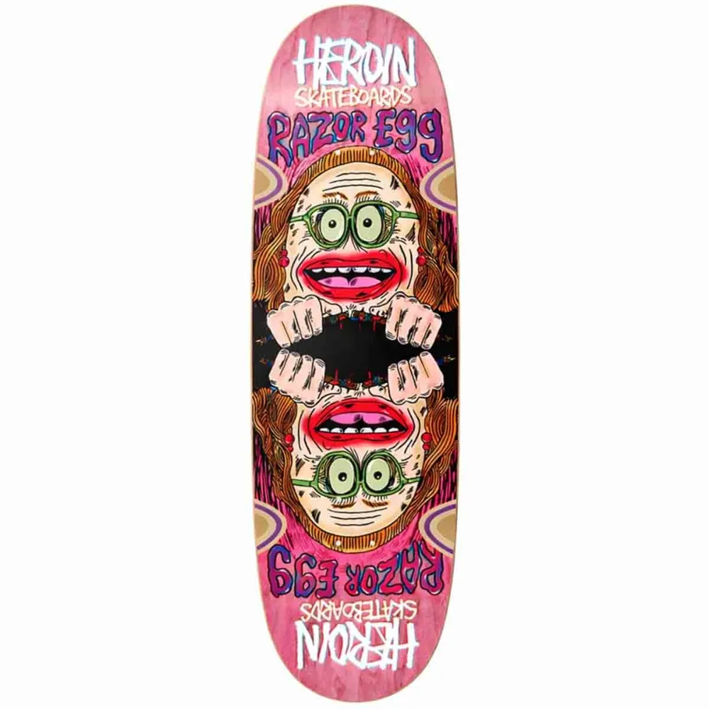 Heroin Auntie Razoregg Pink 9.75 Skateboard Deck