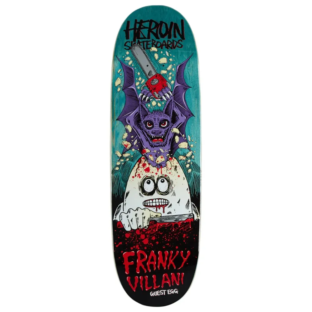 Heroin Franky Villani Guest Egg Teal 9.5 Skateboard Deck