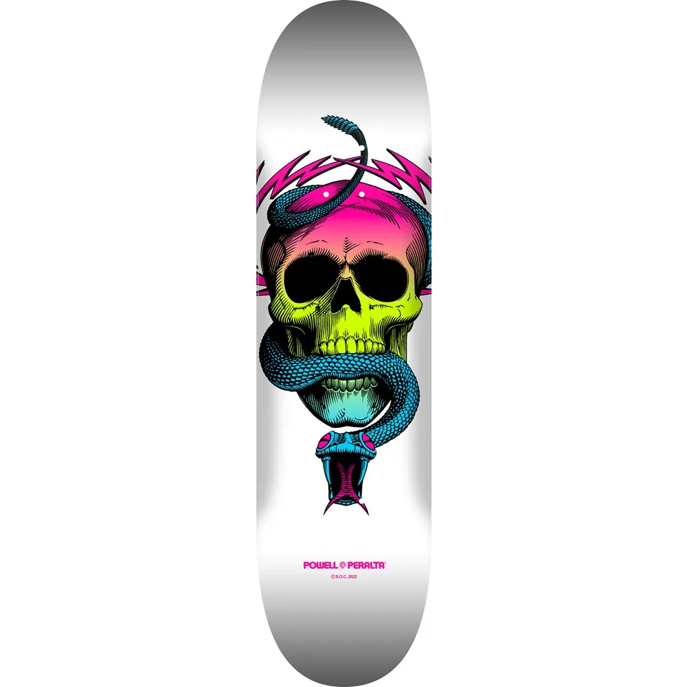 Powell Peralta McGill Skull & Snake Lime White Fade 8.0 Skateboard Deck